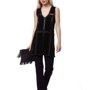 TOPSHOP FAUX SUEDE TUNIC TOP